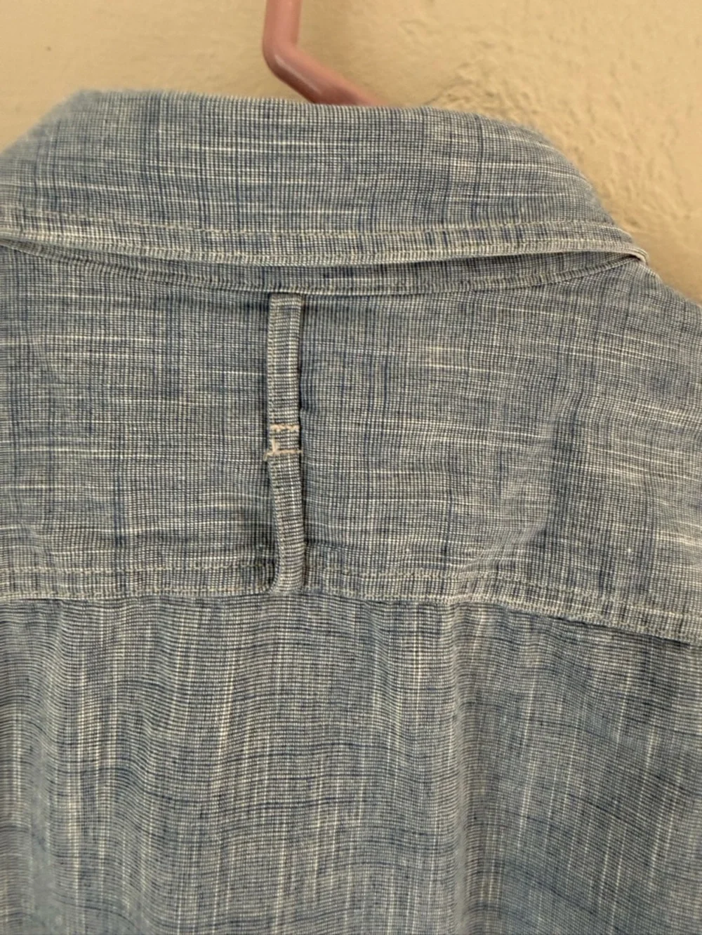 Banana Republic Light‎ Blue Striped Utility Shirt 16-16 1/2. 100% Cotton